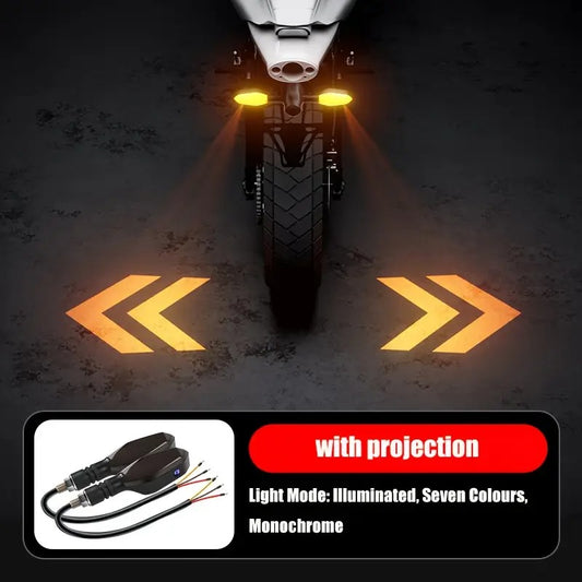 ১ জোড়া Motorcycle LED Turn Projection Lamp